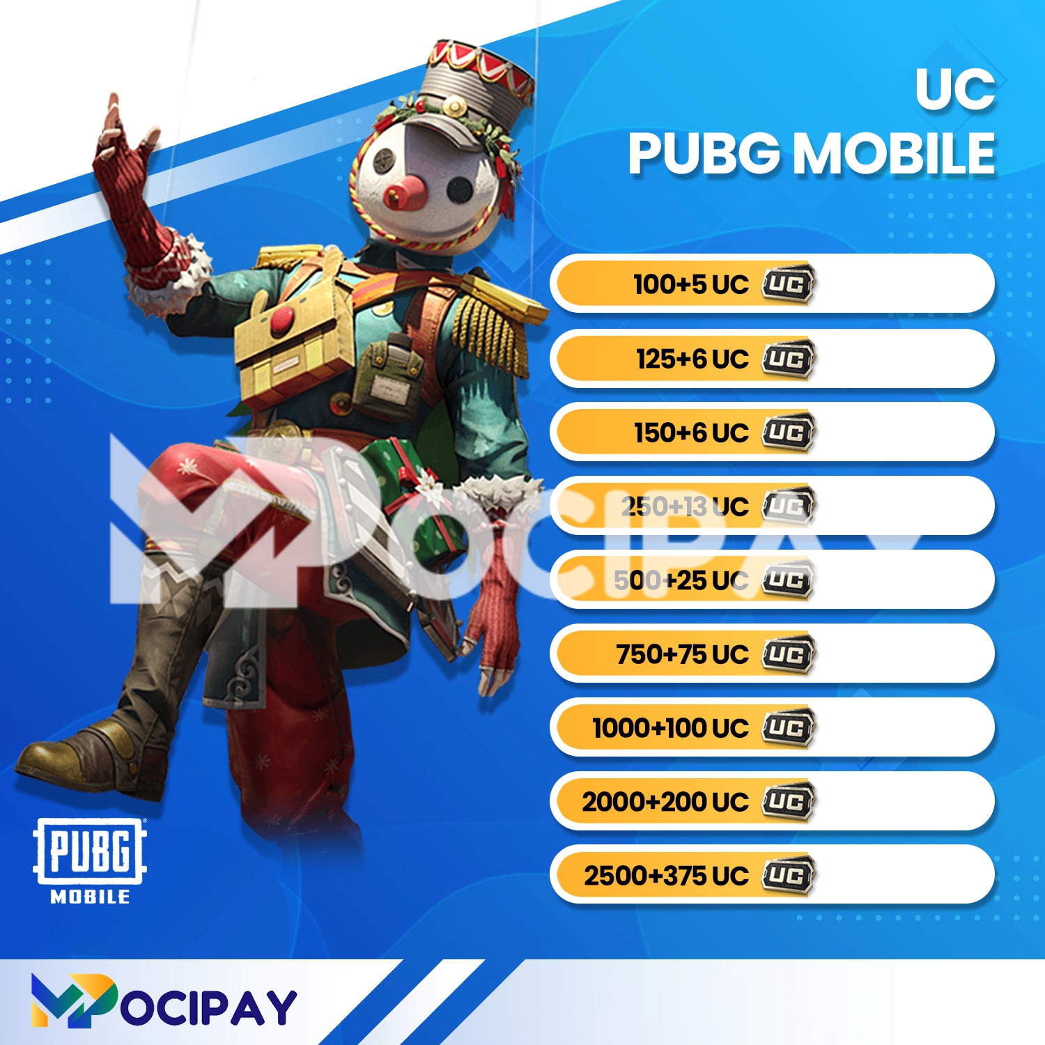 Template Pricelist Top Up Game PUBG Mobile