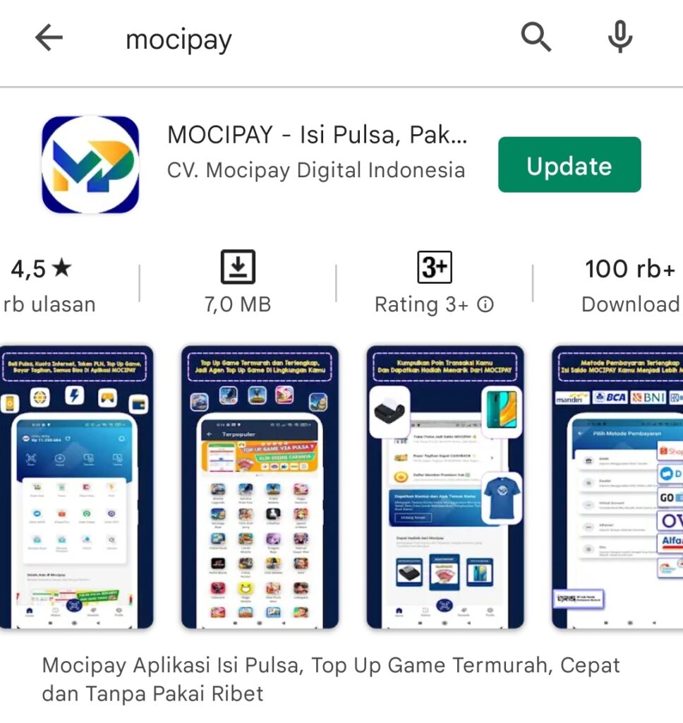 Download Mocipay di Playstore
