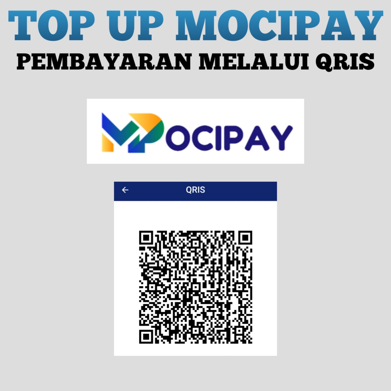 Top Up Mocipay menggunakan QRIS