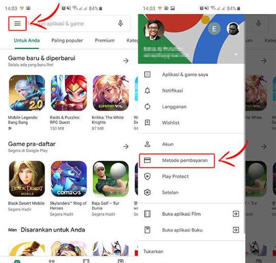 Cara Top Up Diamond Mobile Legends via Google Play Store