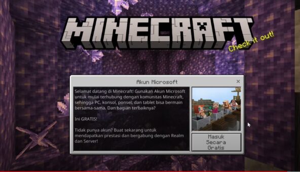 Menggunakan Minecraft Bedrock Edition Windows