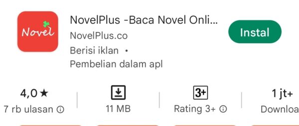 Aplikasi baca novel gratis bahasa Indonesia