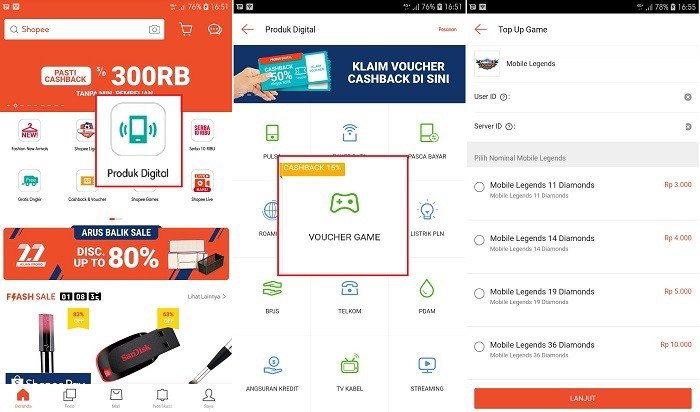 Top Up ML Termurah di Shopee
