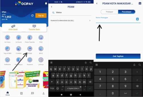 Cara Cek Tagihan PDAM Makassar Online Pakai Apk Mocipay