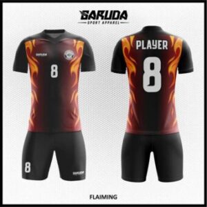 Desain Baju Futsal Motif Api 