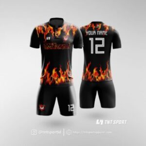 Desain Baju Futsal Motif Api
