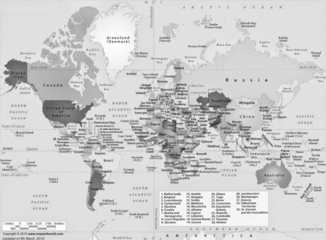 Gambar Peta Dunia Hitam Putih Yang Bisa di Zoom