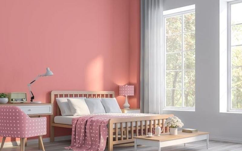 Kamar Tidur dengan Kombinasi Warna Pink-Abu Aesthetic