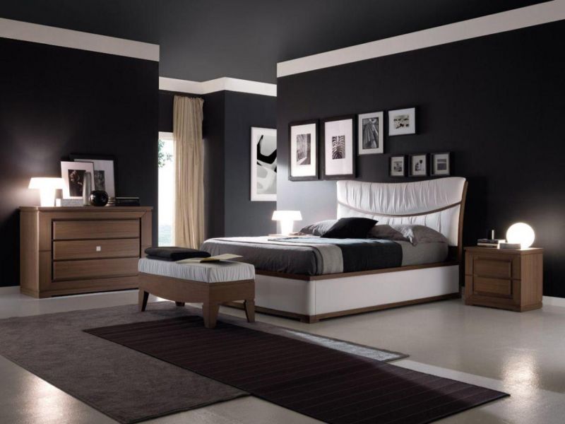 Kamar tidur dengan warna cat Hitam aesthetic
