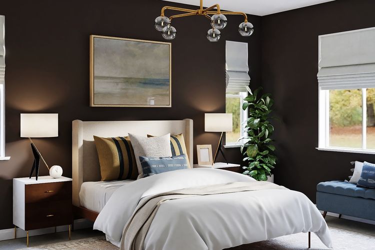 Kamar tidur dengan warna cat Brown aesthetic