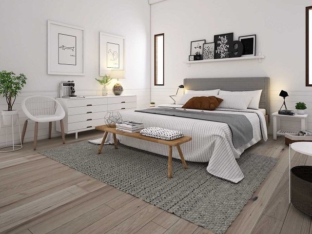 Kamar tidur dengan warna cat Putih aesthetic