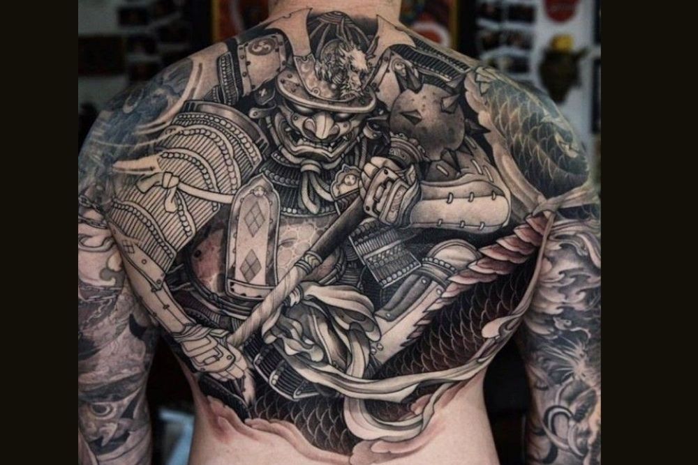 tato yakuza motif samurai