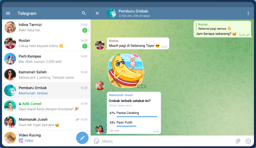 Aplikasi telegram