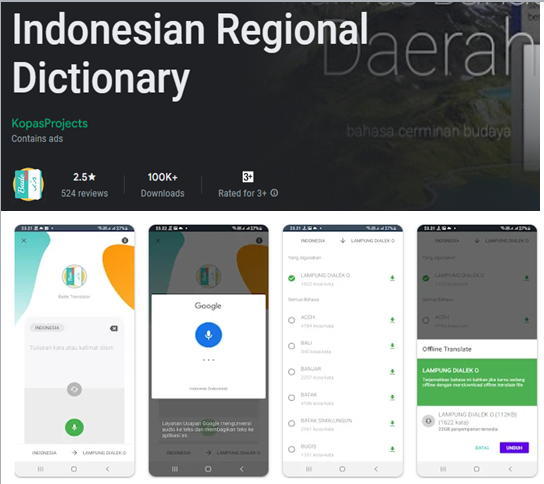 aplikasi indonesian regional dictionary