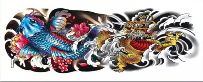 Desain simpel tato yakuza di dada