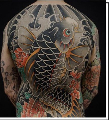 Desain ikan koki tato yakuza