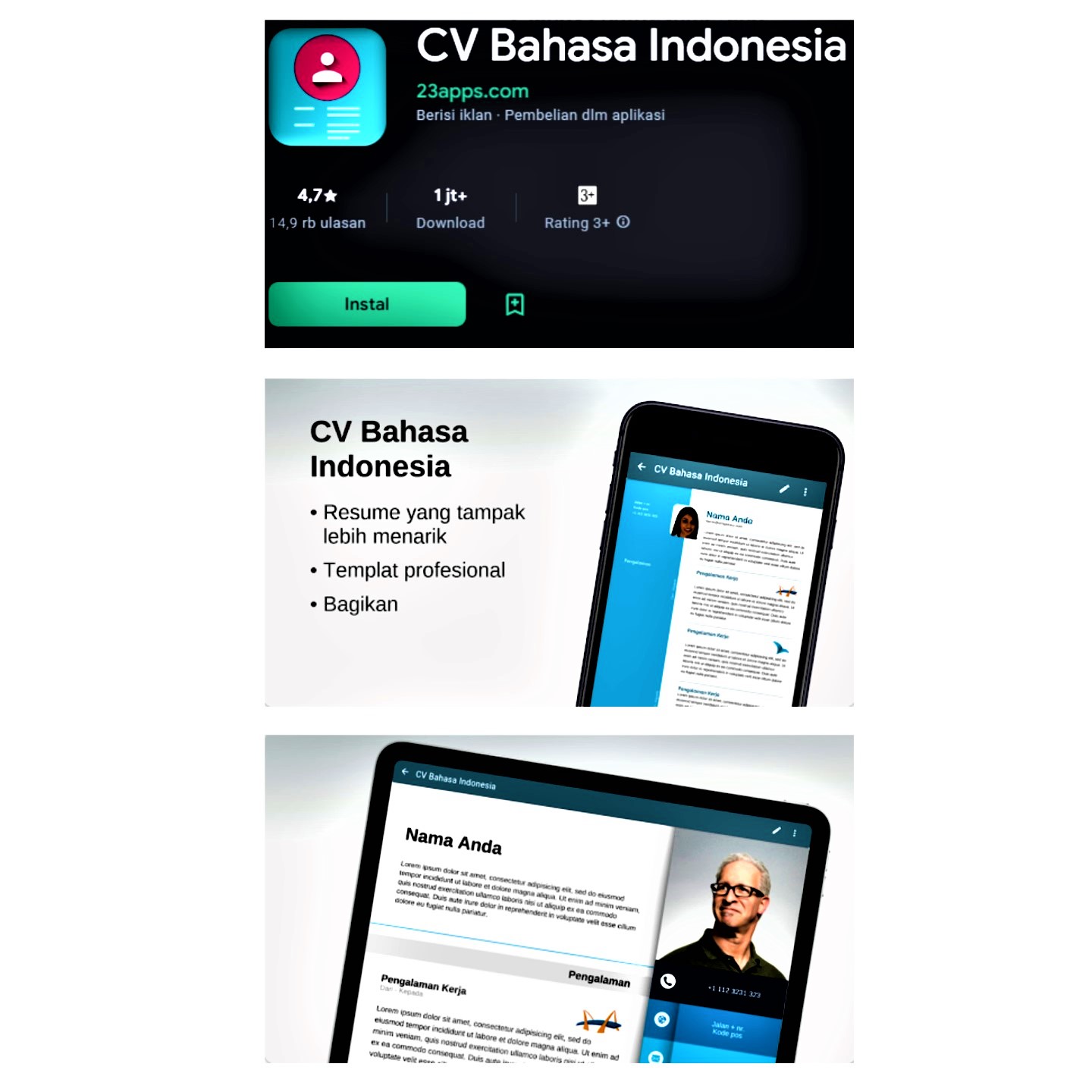 Aplikasi membuat CV