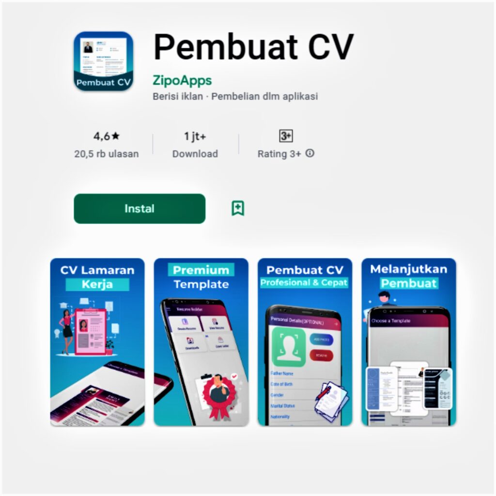 Aplikasi membuat CV