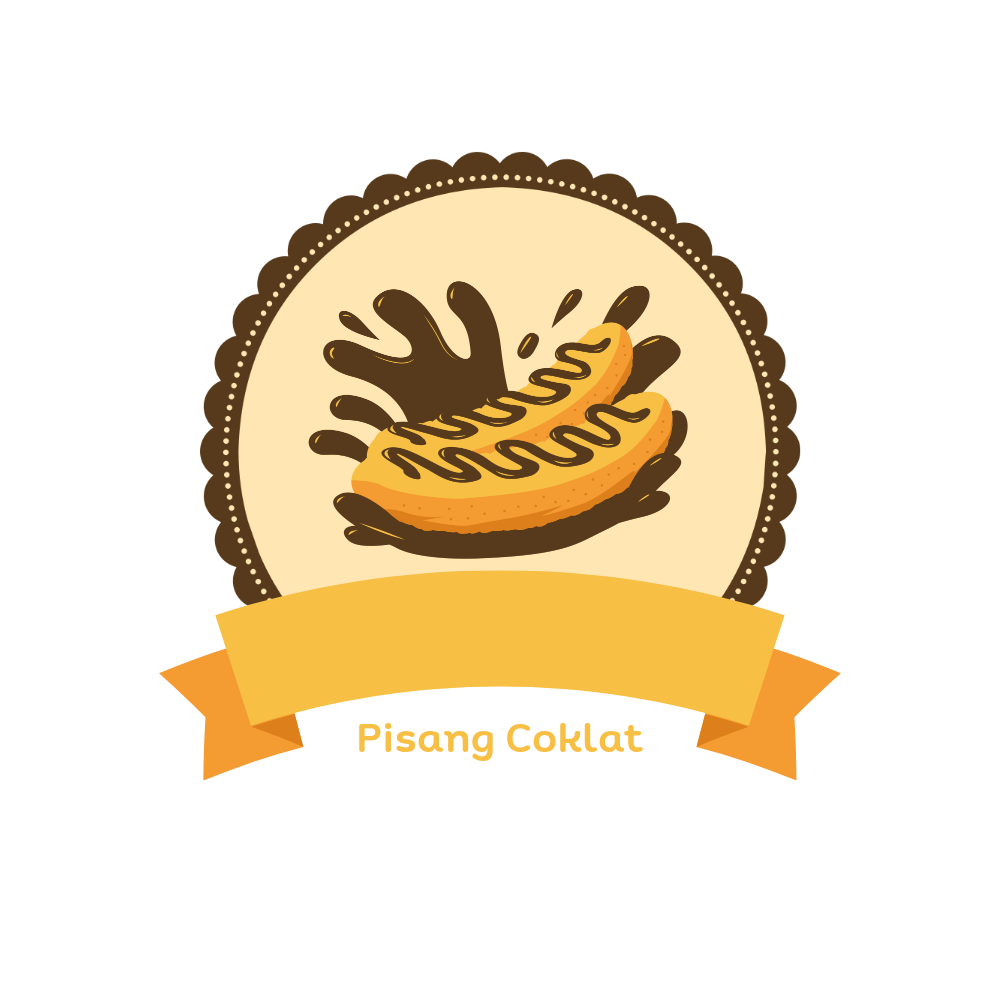 Logo Makanan Pisang Coklat