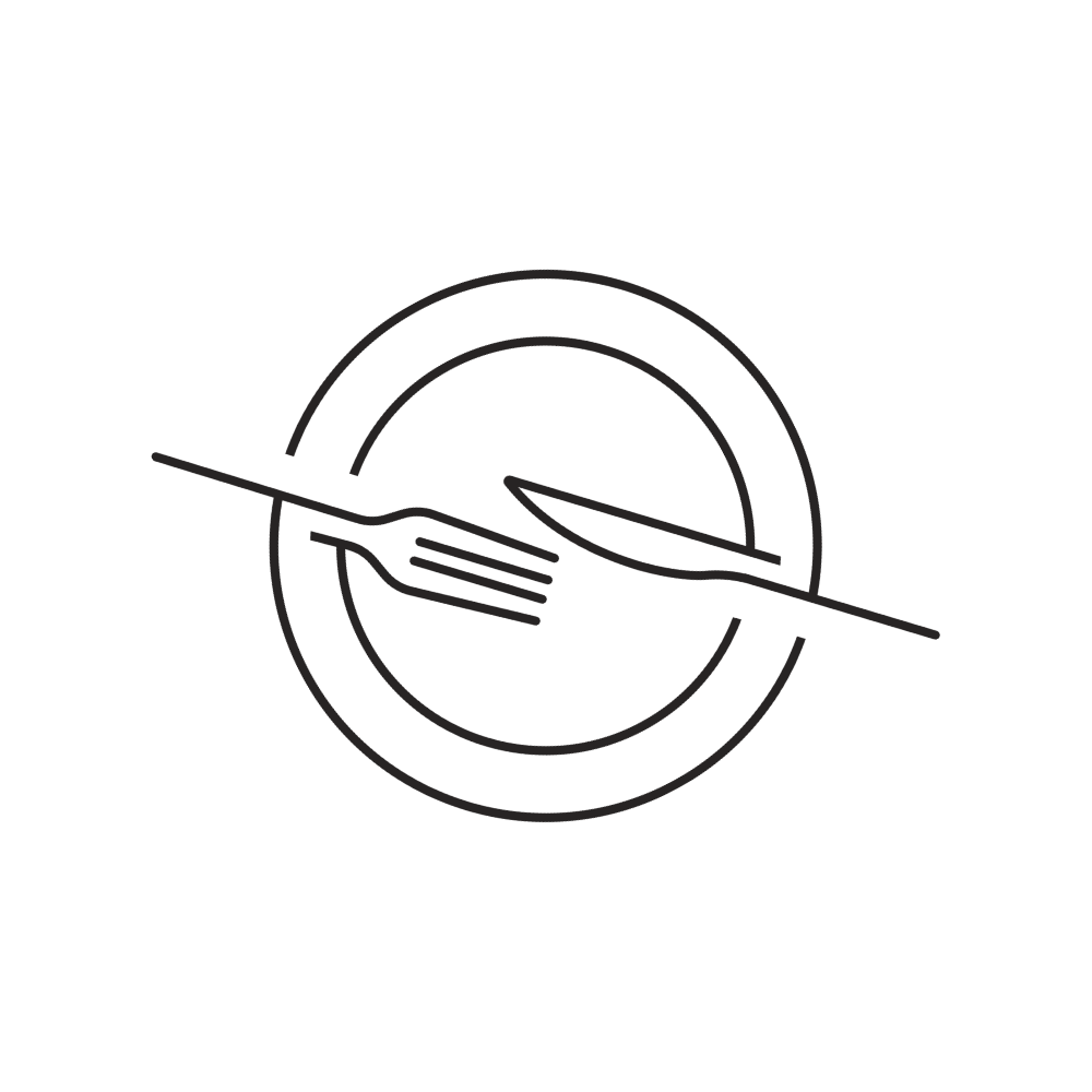 Logo Makanan Simple Hitam-Putih