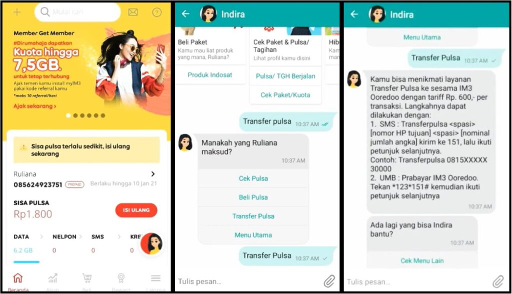Cara Transfer Pulsa Indosat Via Aplikasi Myim3