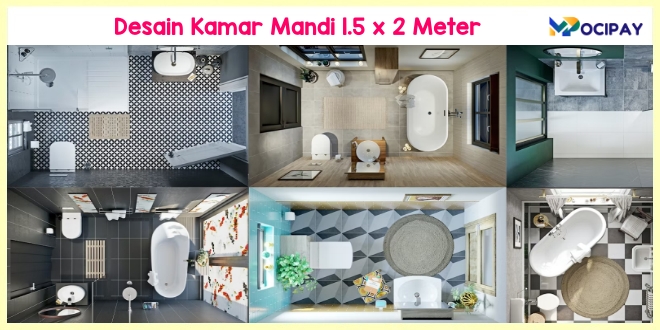 Desain Kamar Mandi 1.5 x 2 Meter
