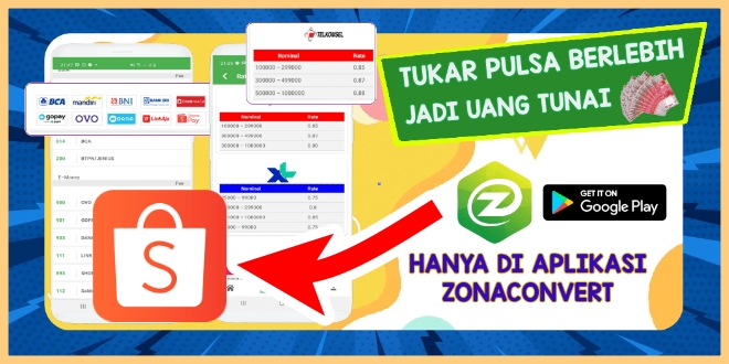 convert pulsa ke shopeepay tanpa biaya admin