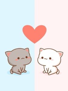 wallpaper wa animasi kucing couple lucu