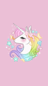 wallpaper wa lucu unicorn rainbow