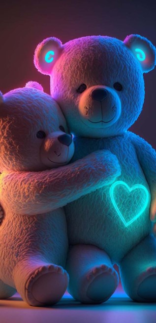 wallpaper boneka teddy bear bercahaya