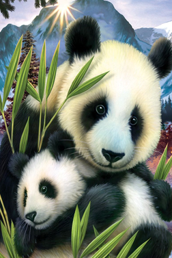wallpaper keluarga boneka panda lucu