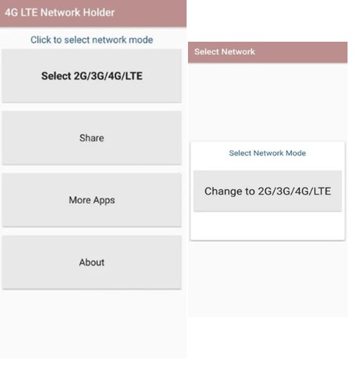 tampilan aplikasi 4G LTE network booster
