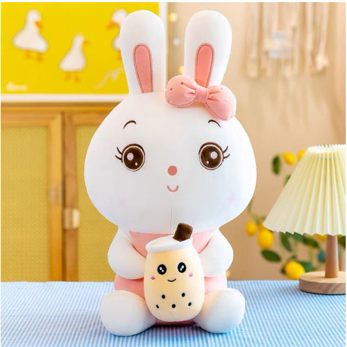 wallpaper boneka kelinci dan boba aesthetic