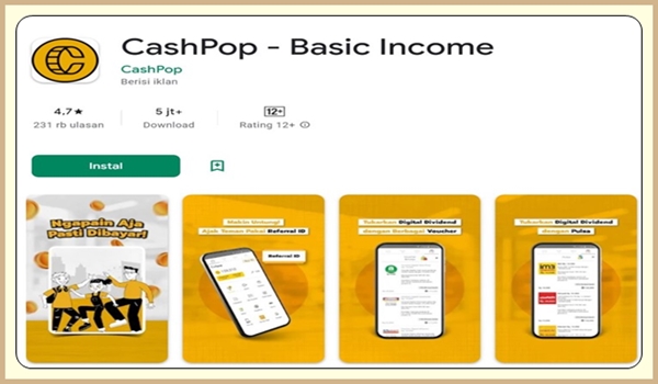 Cara Mendapatkan Shopeepay Gratis Tanpa Mengundang Teman Dengan Menggunakan Aplikasi CashPop