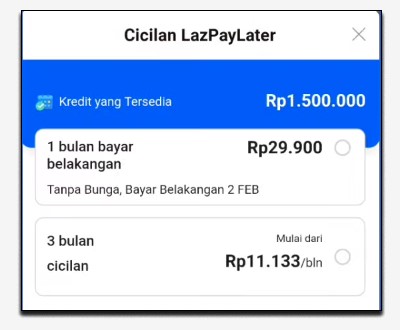 Membeli Sesuai Dengan Limit Yang Tersedia