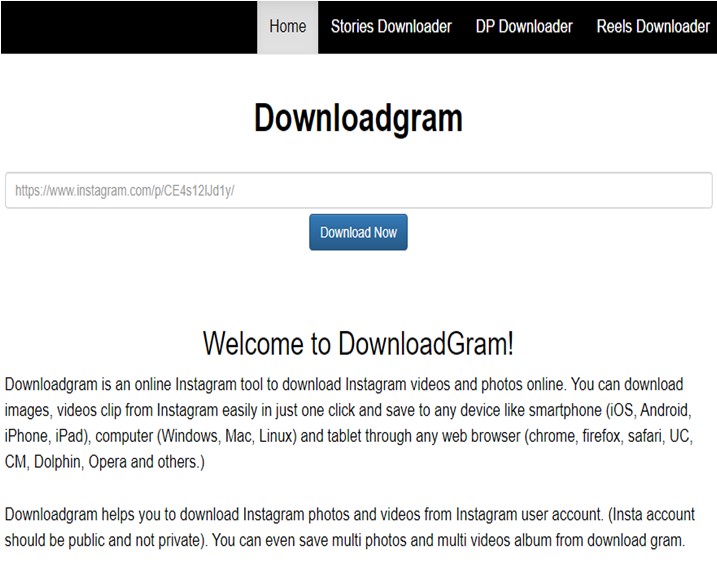 halaman website downloadgram