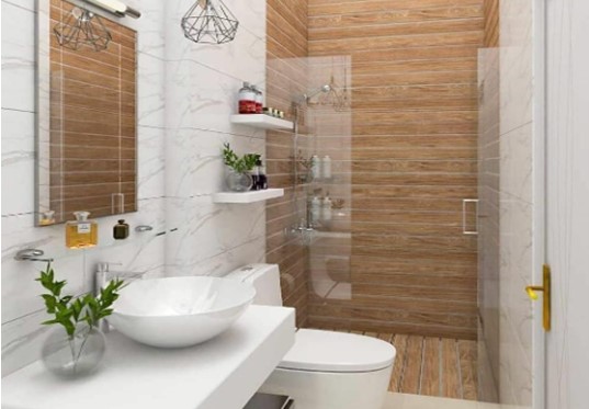 Kamar mandi sederhana elemen kayu