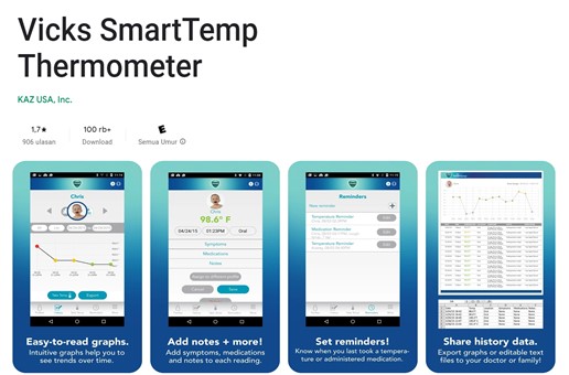 aplikasi pengukur suhu tubuh vicks smarttemp thermometer