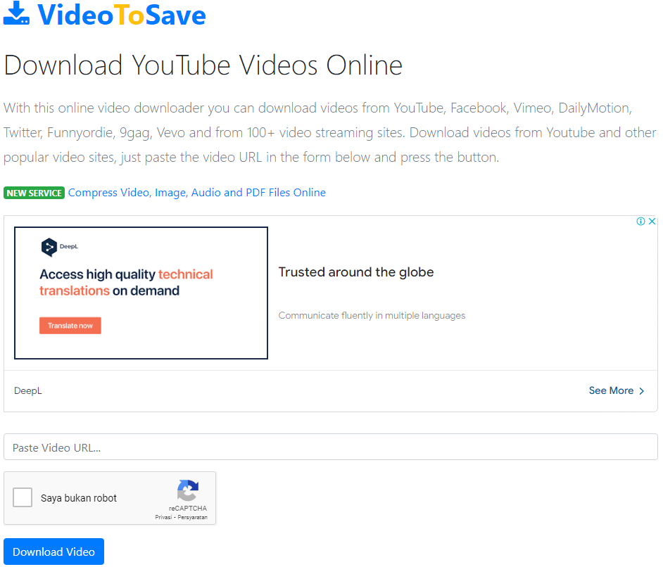 Cara Download Video Bilibili Menggunakan Situs Web VideoToSave