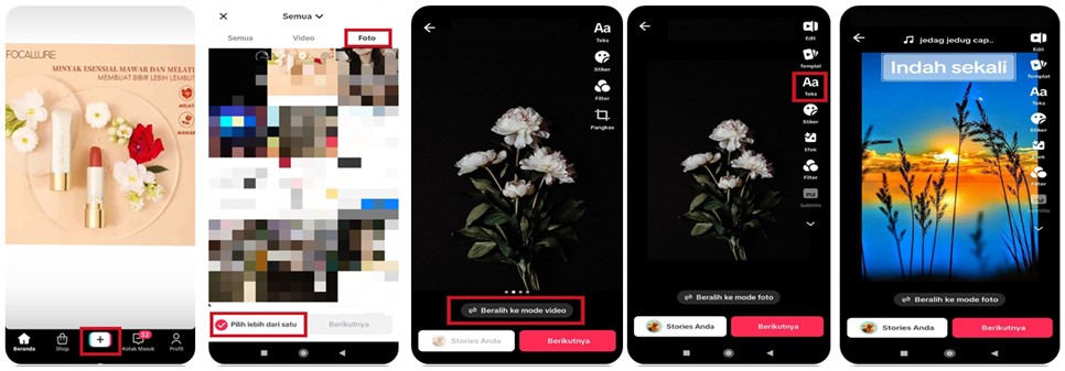 Cara membuat video TikTok dengan foto dan tulisan