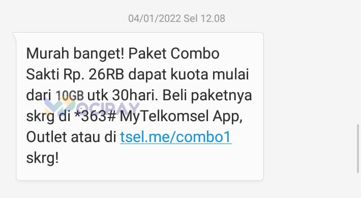 Daftar Paket Combo Sakti Telkomsel 25 Ribu Via SMS