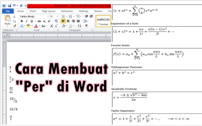 Cara membuat per di Word