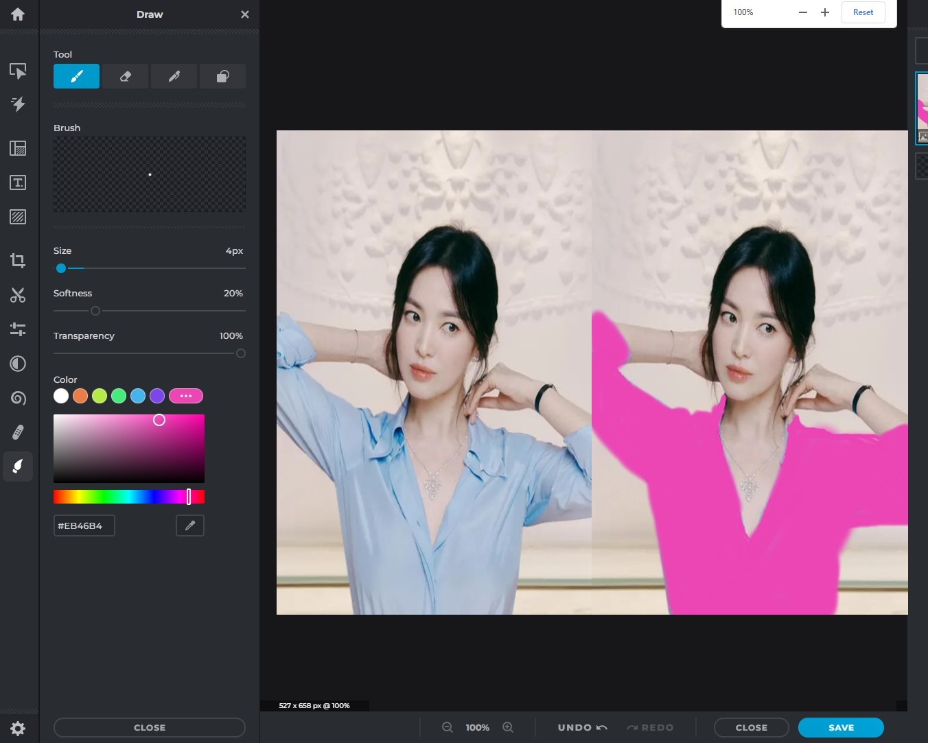 Cara Merubah Warna Baju di Pixlr