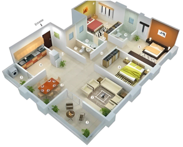 Desain Rumah Minimalis 3 Kamar dengan Ukuran 6x12