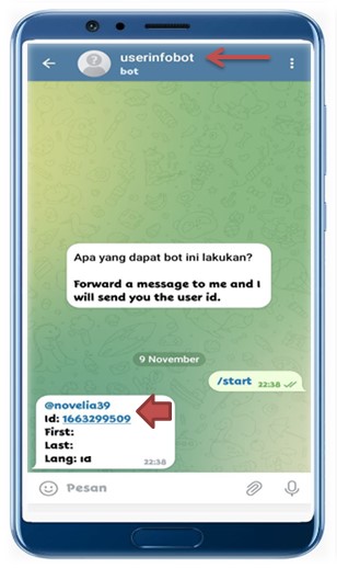Cara melihat ID Telegram