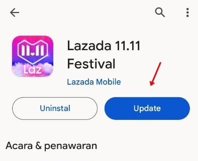 Update Aplikasi Lazada 