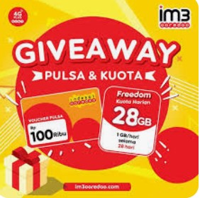 Cara mendapatkan kuota gratis Indosat dengan mengikuti program Give Away dari Indosat