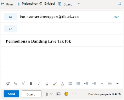 Ajukan Banding Melalui Email TikTok