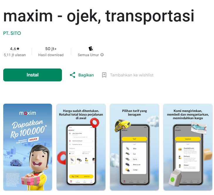 Aplikasi Top Up Saldo Maxim Driver Minimal 10 Ribu