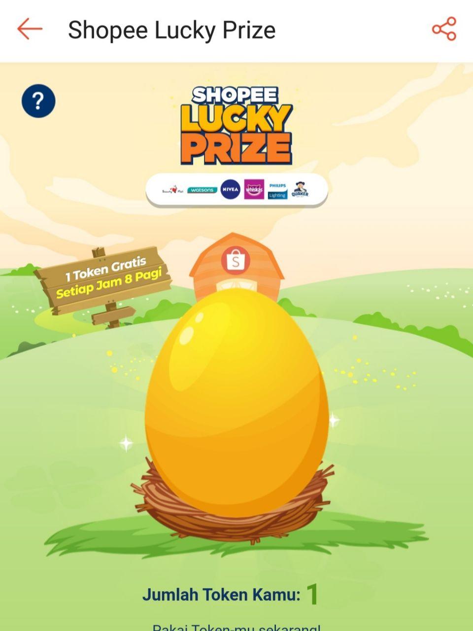 Bermain Shopee Game Lucky Prize dapat Koin